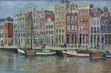 Amsterdam Canal with Boats