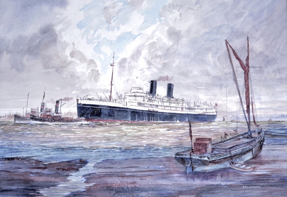 SS Mooltan, watercolour